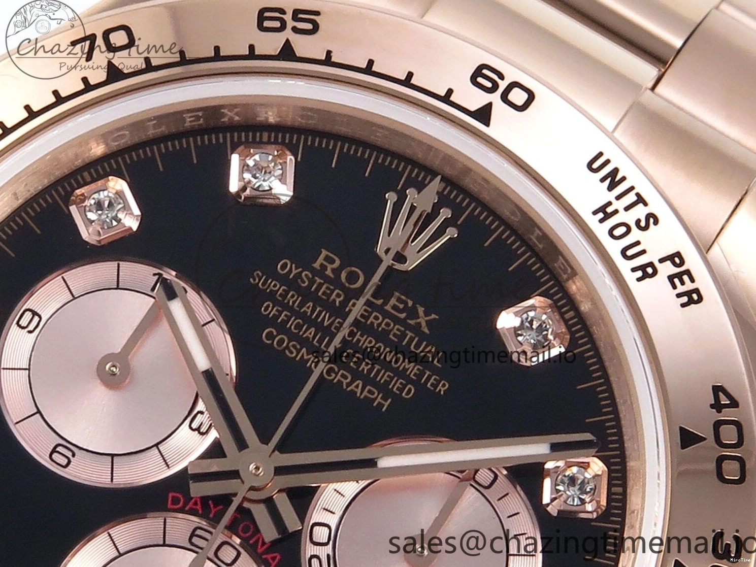 MiroTime 0215 EyeCatching Daytona 126505 QF 1:1 Best Edition Black RG Diamonds Dial on RG Braclet SH4131 V 715